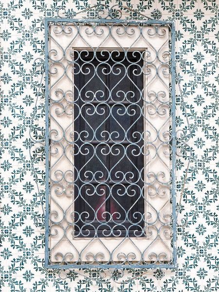 Eggers, Julie 아티스트의 Portugal-Aveiro-Shuttered window on tiled wall with wrought iron covering작품입니다.